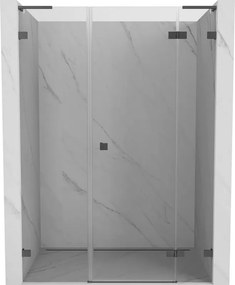 Mexen Lunar L, pravé otočné sprchové dvere 145 cm, 8mm číre sklo, grafitový profil, 834SL-145-050-95-00-P