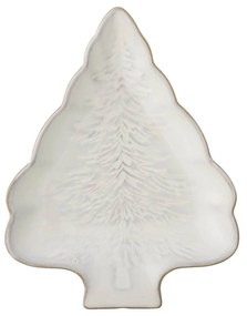 Bloomingville Kameninový servírovací tanier WINTER 22cm vianočný stromček prírodný