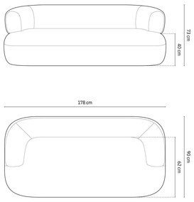 Zelená pohovka z textílie bouclé 178 cm Jenny – Micadoni Home