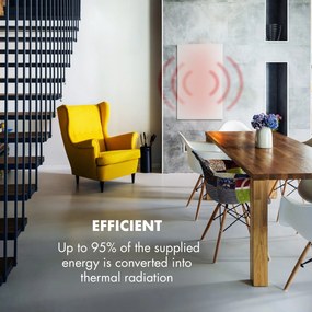 Klarstein Wonderwall 600 Smart, infračervený ohrievač, 60 x 100 cm, 600 W, týždenný časovač, IP24, biely