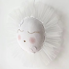 Závesná dekorácia slnka biela 35x35x5cm
