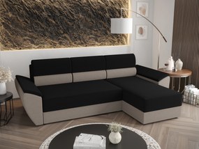 Rohová sedacia súprava Radiant L2 (čierna + sivá) (P). Akcia -20%. Vlastná spoľahlivá doprava až k Vám domov. 1057456