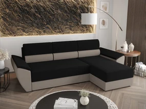 Rohová sedacia súprava Radiant L2 (čierna + sivá) (P). Akcia -20%. Vlastná spoľahlivá doprava až k Vám domov. 1057456