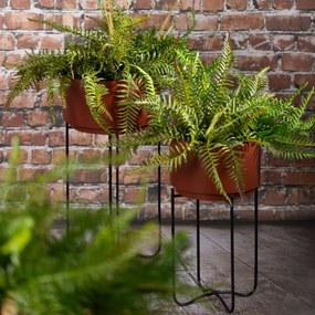 Set 2 kvetináčov DONICA 206 hnedý / čierny