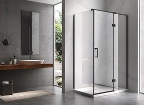 BPS-koupelny Obdĺžnikový sprchovací kút HYD-OK02C 110x80 čierny/transparent - bez vaničky
