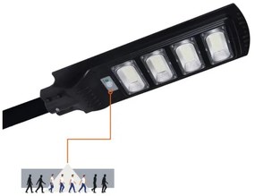 LED solárna pouličná lampa URBI so senzorom, 11W/3,2V, 6500K, s diaľkovým ovládačom, IP54