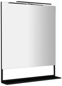 Sapho Sapho, ERUPTA zrkadlo s poličkou a LED osvetlením 80x80x12cm, čierna matná, ERU335