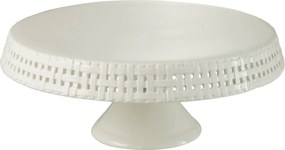 Biely keramický podnos na nohe Hella White - Ø 34*14cm