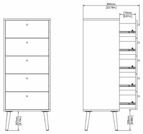 Biela vysoká komoda 50x120 cm Bodo – Tvilum
