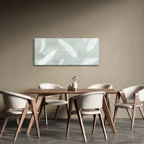 Obraz - Biele pierka (120x50 cm)