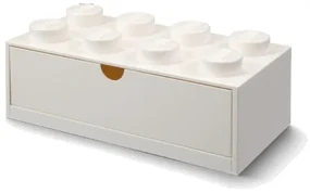 Biely stolový box so zásuvkou LEGO® Brick, 31,6 x 11,3 cm