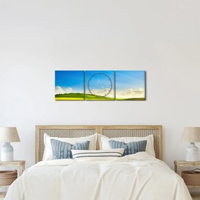 Obraz - Jarné nebo (s hodinami) (90x30 cm)