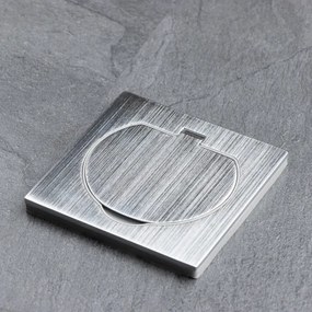 Brilagi - Vonkajšia vstavaná podlahová zásuvka IP55 matný chróm štvorcový