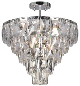 Luster na tyči CHELSEA 6xE14/40W/230V pr. 50 cm lesklý chróm