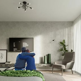 Sollux SL.1435 - Prisadený luster LOOP 5xE27/15W/230V čierna