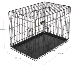 Prepravná klietka pre zvieratá Liwia L 91 cm čierna