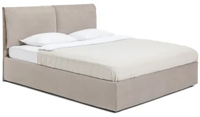 Čalúnená dvojlôžková posteľ taupe s úložným priestorom s roštom 180x200 cm Thessa Pillow – Bonami Selection
