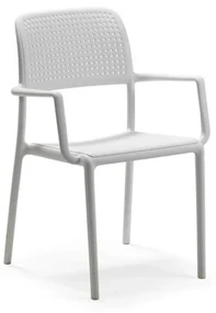 BORA ARMCHAIR záhradná stolička s podrúčkami bianco
