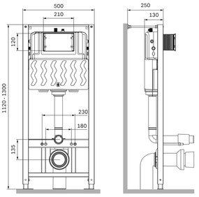 Toaletný set s inštaláciou AM.PM Hit IIS70251.TA1700 bezokrajové, so sedadlom microlift, chróm mechanické tlačidlo na splachovanie