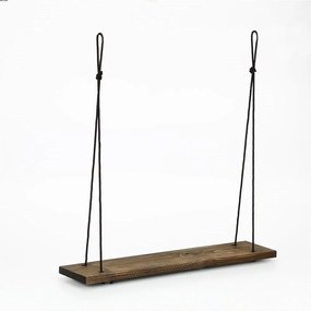 Nástenná polica HANG 60 cm orech americký/čierna