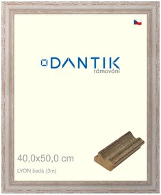 DANTIK rám na obraz 40x50 | LYON šedá (Plexi Čiré)