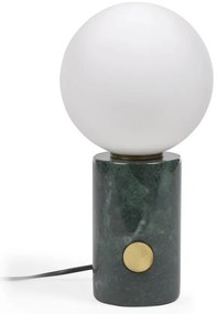 Zelená stolová lampa so skleneným tienidlom (výška 29 cm) Lonela - Kave Home