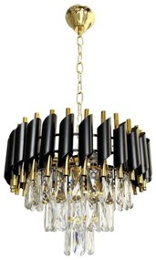 Milagro Luster na reťazi CRISTAL 5xE14/40W/230V zlatá/čierna MI2612