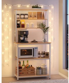 Kuchynská polica KKS019W09 biela / hnedá