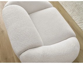 Biele kreslo z textílie bouclé Tina – Bobochic Paris