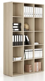 Regál FRAME, vysoká, 3 stĺpce, 2162 x 1299 x 450 mm, dub prírodný