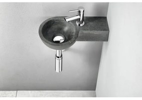 Sapho - Rohové závesné umývadlo BLOK 40x23 cm pravé/antracit