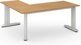 Rohový kancelársky písací stôl PRIMO FLEXIBLE, 180x160 cm, buk