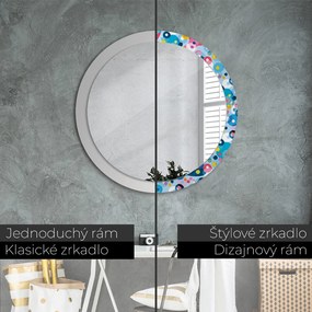 Okrúhle zrkadlo s potlačou Farebné tŕne fi 90 cm