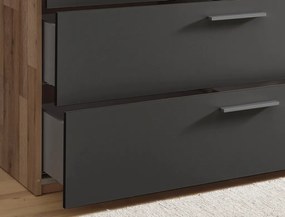 Zásuvková komoda Rivoli, dub/grafit