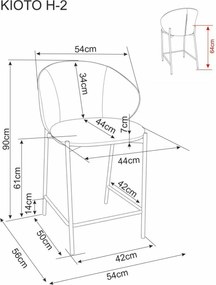 Barová stolička KIOTO, kašmír/svetlo béžová
