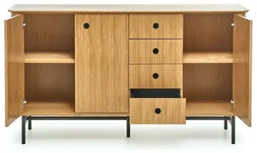 Nízka komoda Smart KM-1 167 cm dub přírodní/čierna