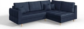 Tmavomodrá rohová pohovka (pravý roh) Ariella - Ropez