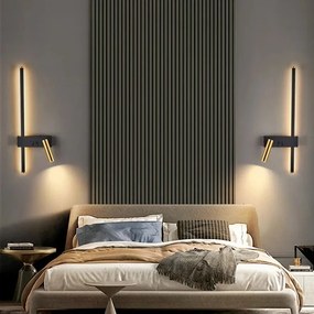 Toolight Toolight, LED nástenné svietidlo 8W 4000K APP1439-W, čierna-zlatá, OSW-02440