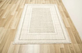 Koberec Cotton C117 rám, krémový / sivý