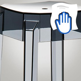 Plastová barová stolička FOX - Čierna transparent