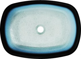 Mexen Araks, sklenené umývadlo na dosku 54 x 39,5 x 11 cm, modrá, 24155447