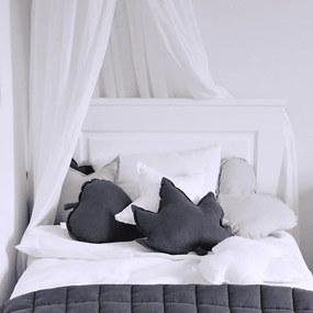 Ľanový vankúš lipový list grafitová 38×43 cm