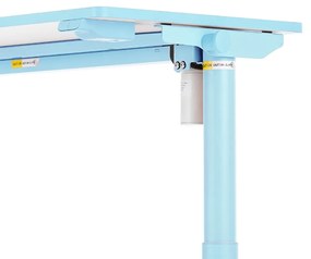 Výškovo nastaviteľný stôl OfficeTech Kids, 100 x 50 cm, biela / modrá