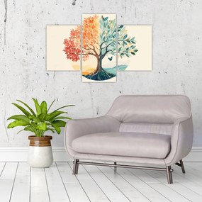 Obraz – Duálny strom s motýľom (90x60 cm)