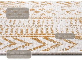 Okrovožlto-biely vonkajší koberec 80x350 cm Biri – NORTHRUGS
