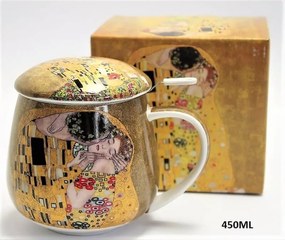 Hrnček na čaj so sitkom 450 ml , Gustav Klimt Kiss, QUEEN ISABELL