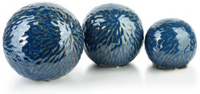 Keramická dekorativní koule Saggio Pattern 10 cm modrá