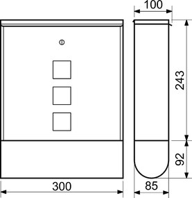 Poštová schránka RICHTER BK.210.HM (hnedá), RICHTER hnědá