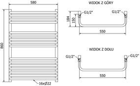 Mexen Apollo, elektrické vykurovacie teleso 860x550 mm + vykurovacia tyč 600 W, biela, W117-0860-550-2600-20