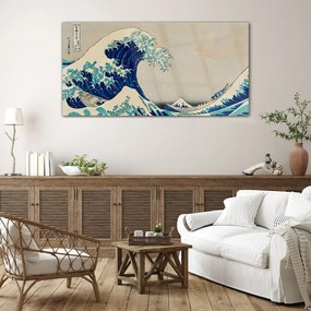 Sklenený obraz Morské búrky člny vlny